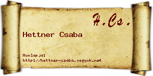 Hettner Csaba névjegykártya